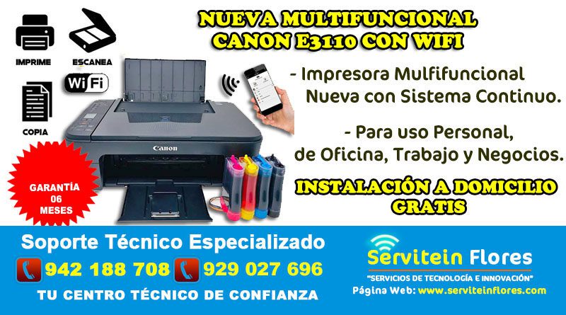 Impresora Multifuncional Wifi E3110 Huamanga Ayacucho