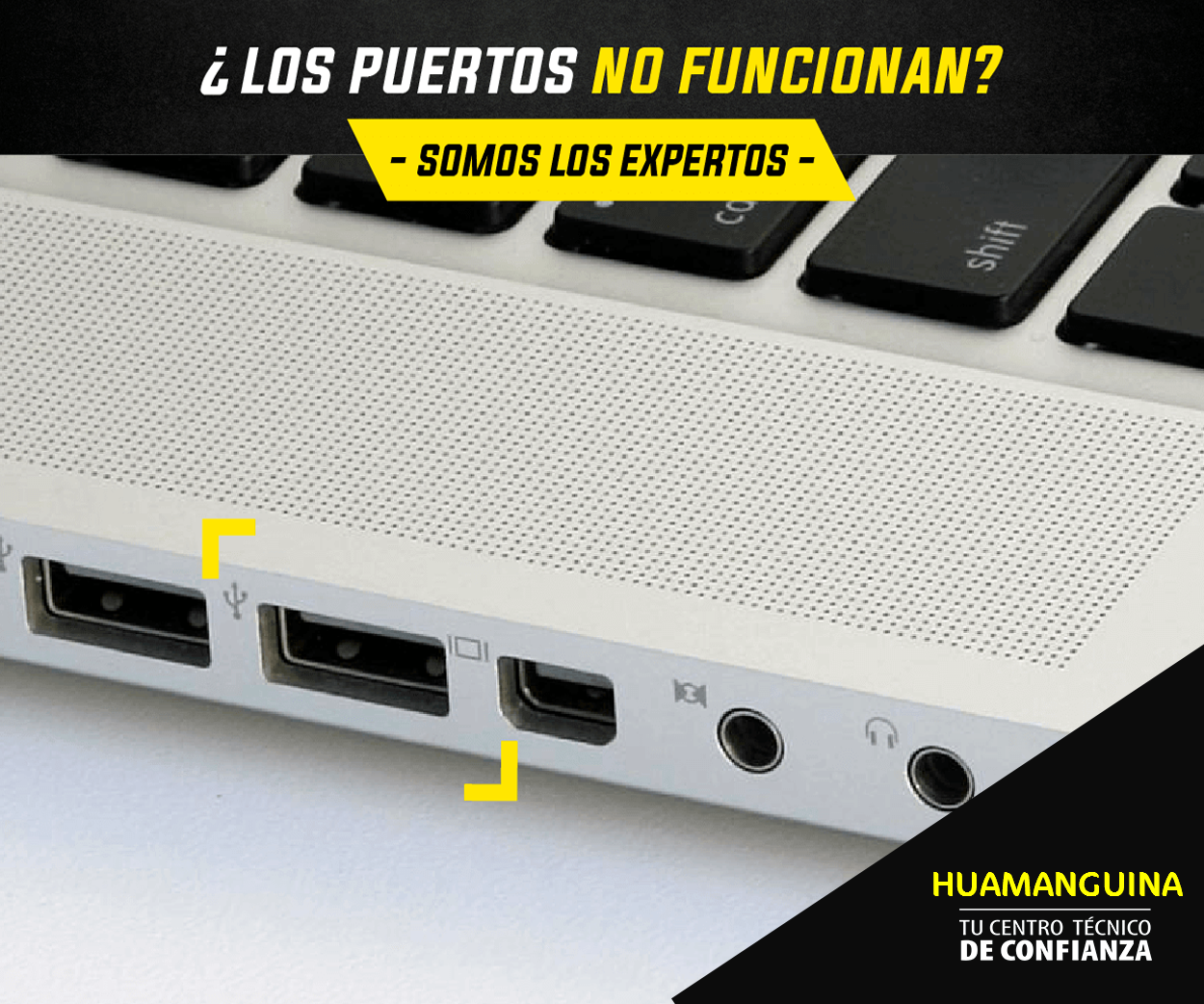 Puertos no funcionan LAPTOPS