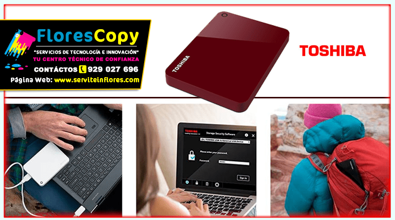 Disco Duro de 1TB Externo USB 3.0 Toshiba Canvio Advance Rojo