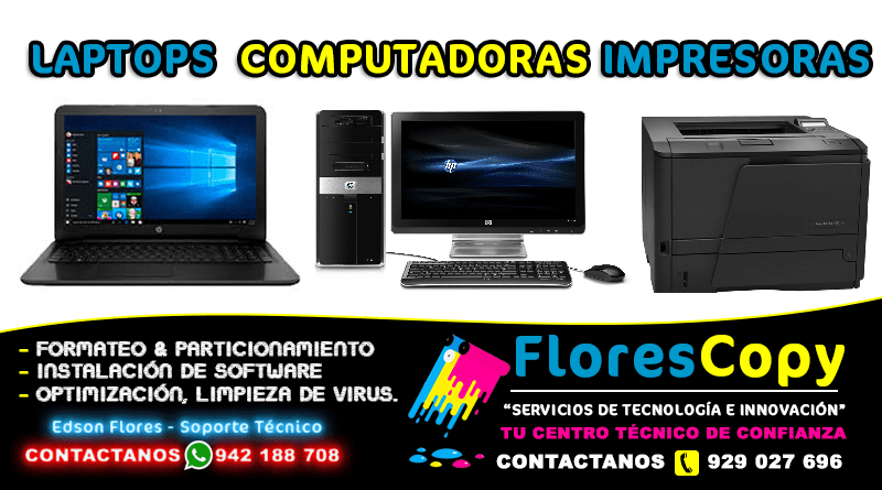 Equipos Computadora Laptop Impresora Flores Copy
