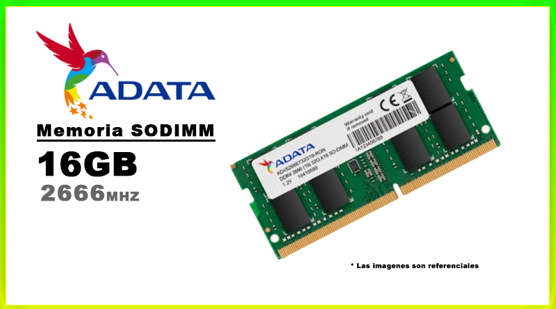 MEMORIA SODIMM DDR4 16GB 2666 ADATA