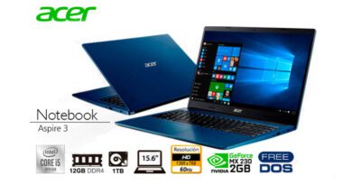LAPTOP Ci5 ACER Aspire3 10ma 12/1/15.6/VD2/Fr Azul