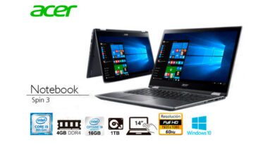 LAPTOP Ci5 ACER Spin3 8va 4+16/1/14/w10 DUO