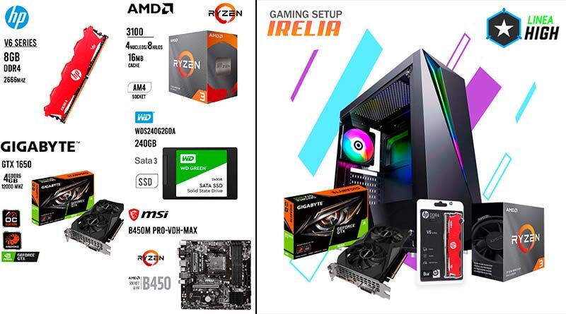 COMPUTADORA IRELIA AMD RYZEN 3 3100 8GB 240GB SSD T